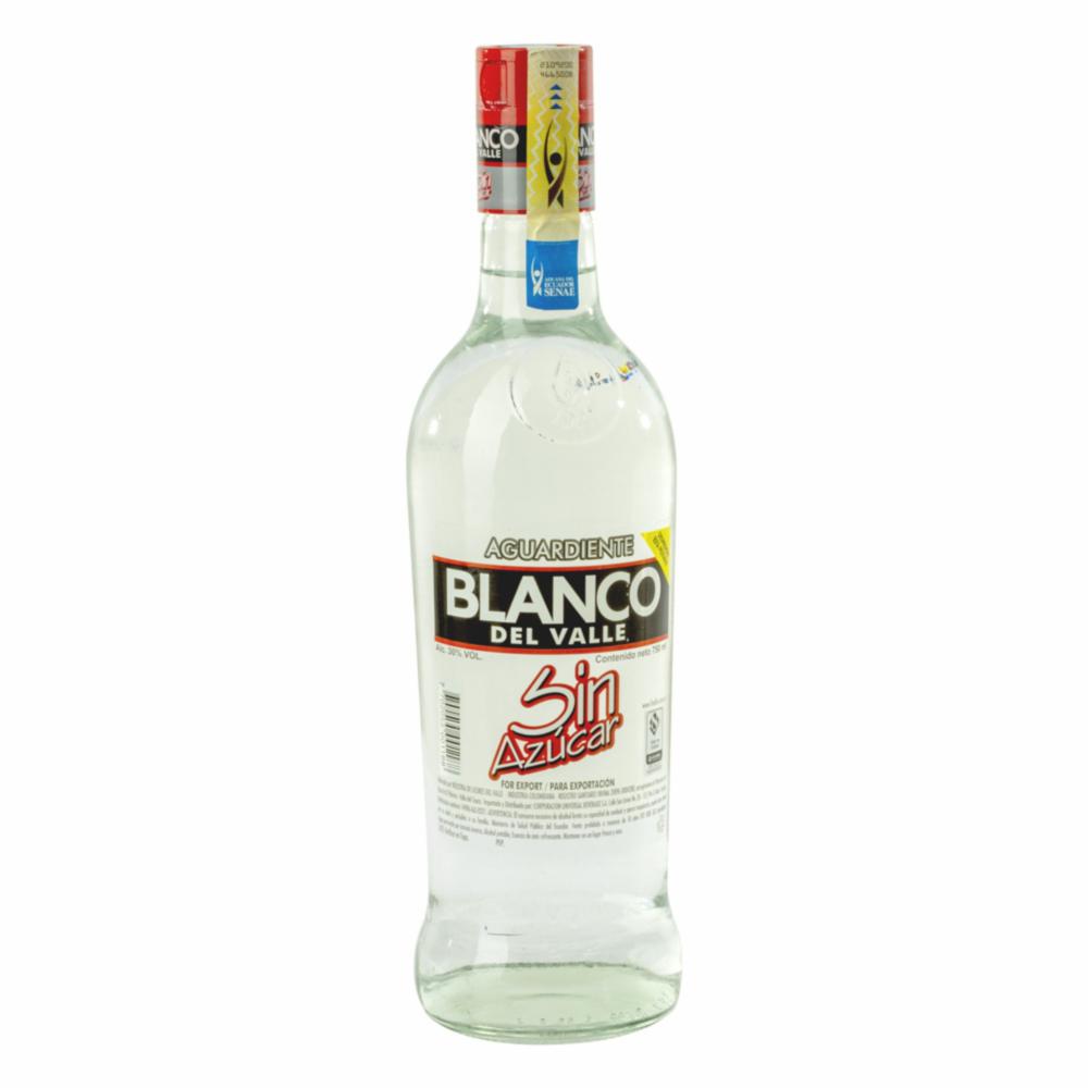 Aguardiente Blanco Sin Azúcar Del Valle Botella 750 Ml