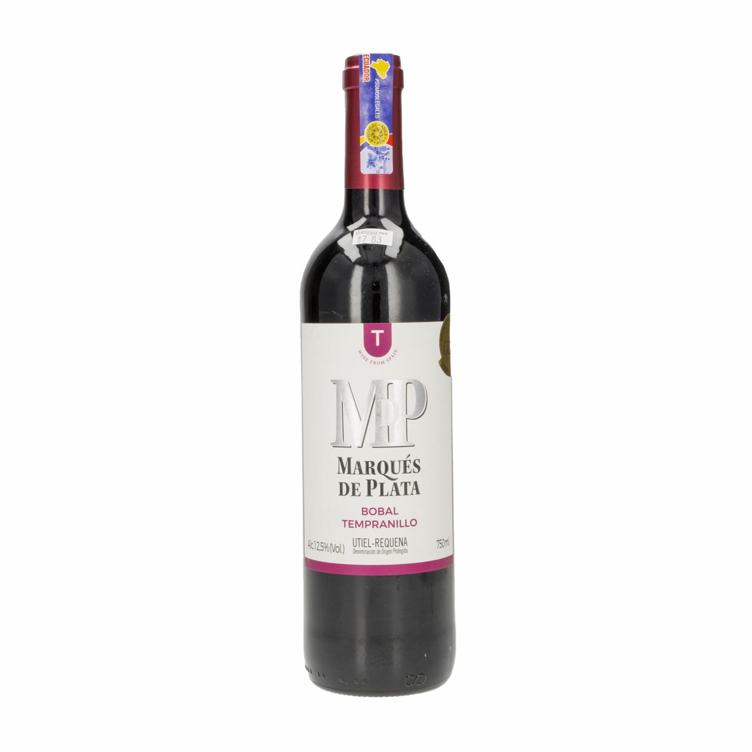 Vino Tinto Tempranillo Español MarquÉs De Plata 750 Ml