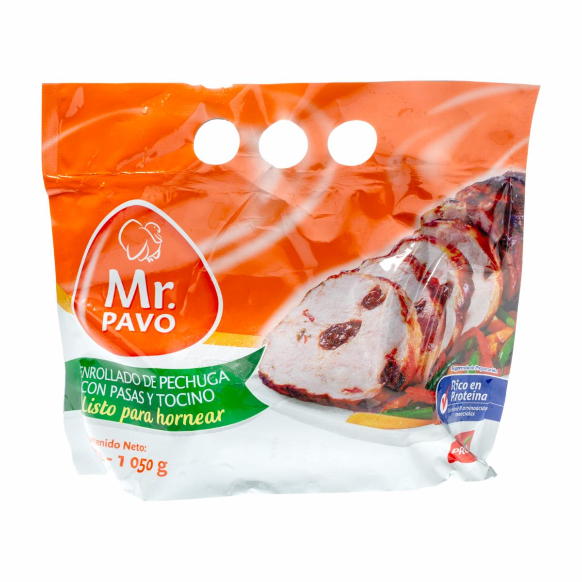 Pechuga Enrollada Lista Para Hornear De Pavo Con Pasas Y Tocino MR. PAVO 950 G A 1050 G