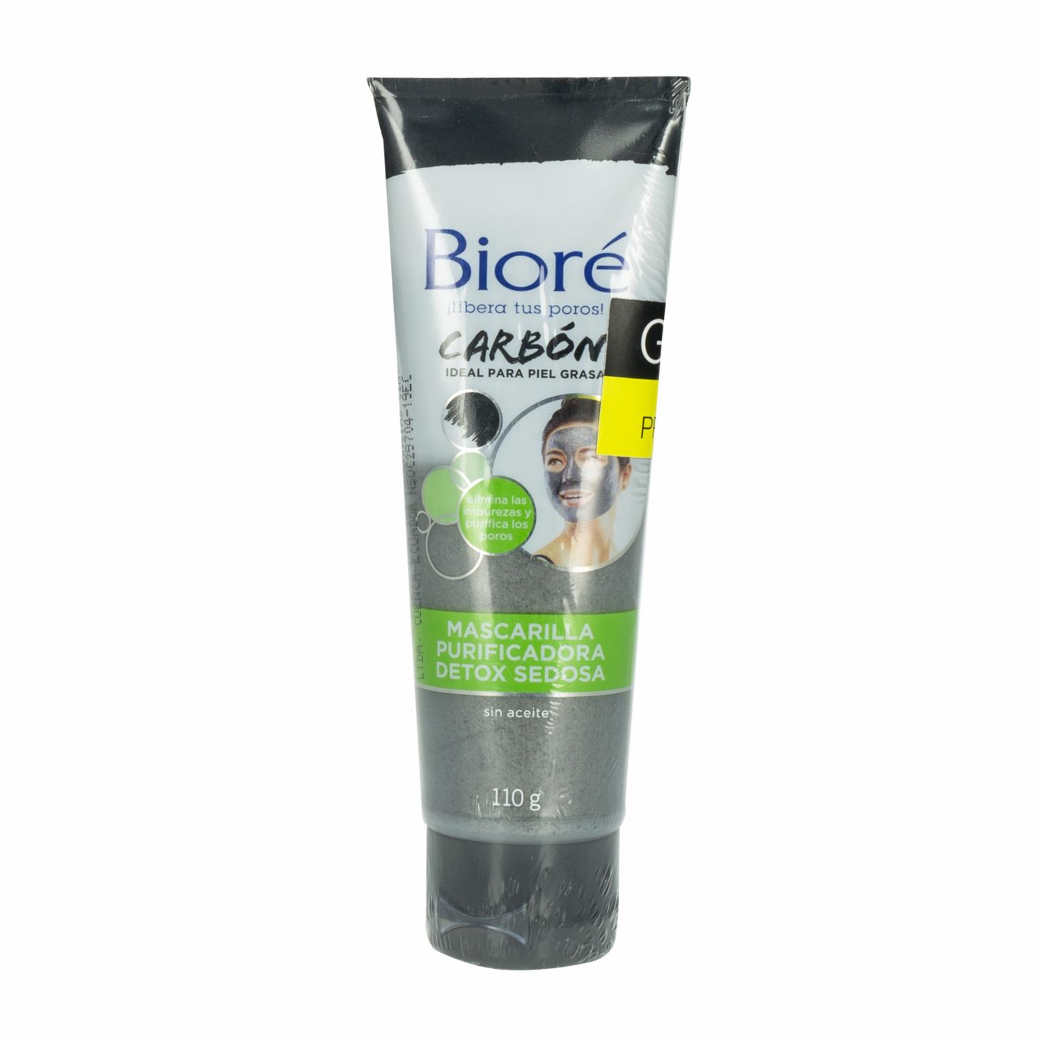 Mascarilla Facial Purificadora Carbon Detox Sedosa BIORÉ 110 G