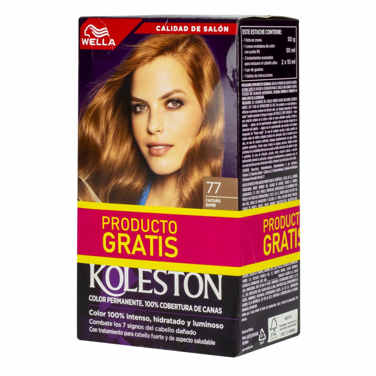 Tinte De Cabello Capilar Castaño Bambi N.77 KOLESTON Unidad