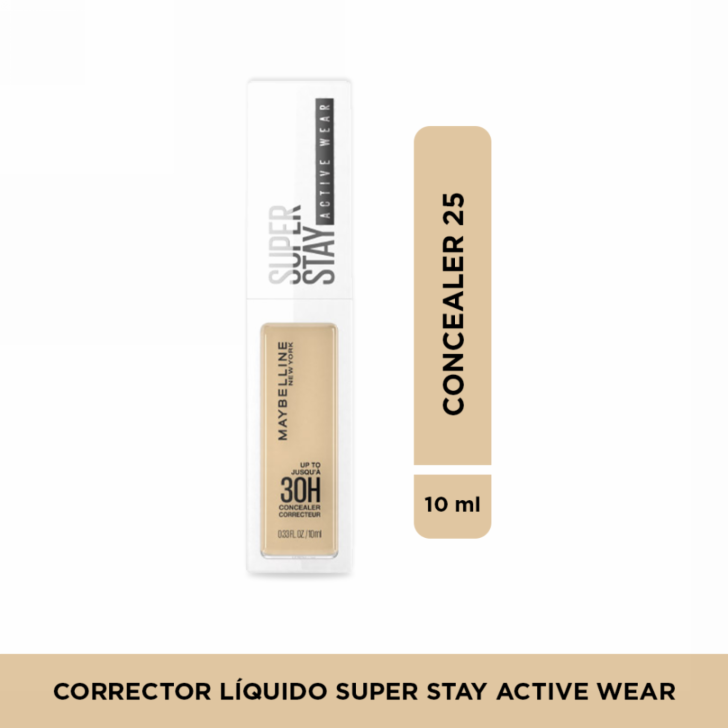 Corrector De Ojeras Líquido Super Stay Active Wear Tono 25 MAYBELLINE NEW YORK 10 Ml