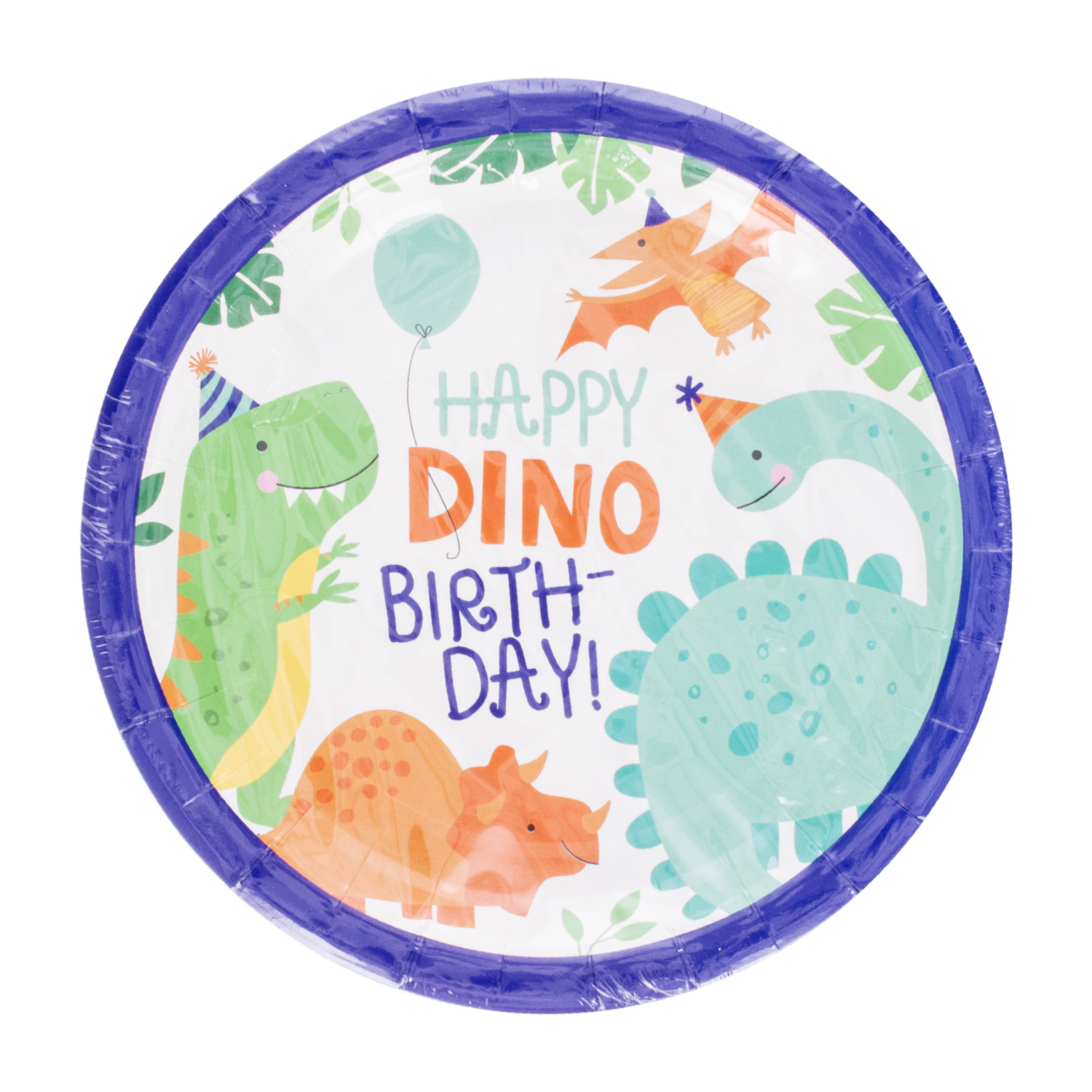 Platos Desechables Diseño Dino Feliz Cumpleaños 18 Cm IMPORTADORA CUMPLEAÑOS X 10 Uds