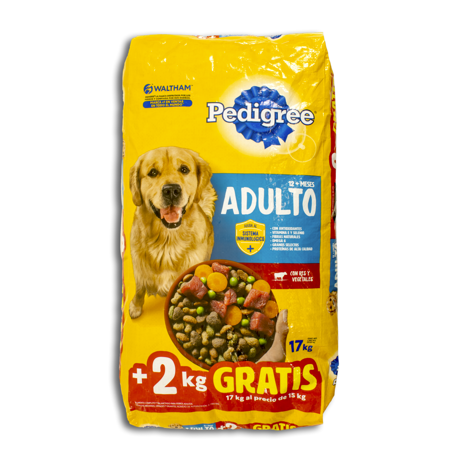 Alimento Para Perro Sabor A Carne Y Vegetales Razas Medianas Y Grandes Adultos PEDIGREE 17000 G
