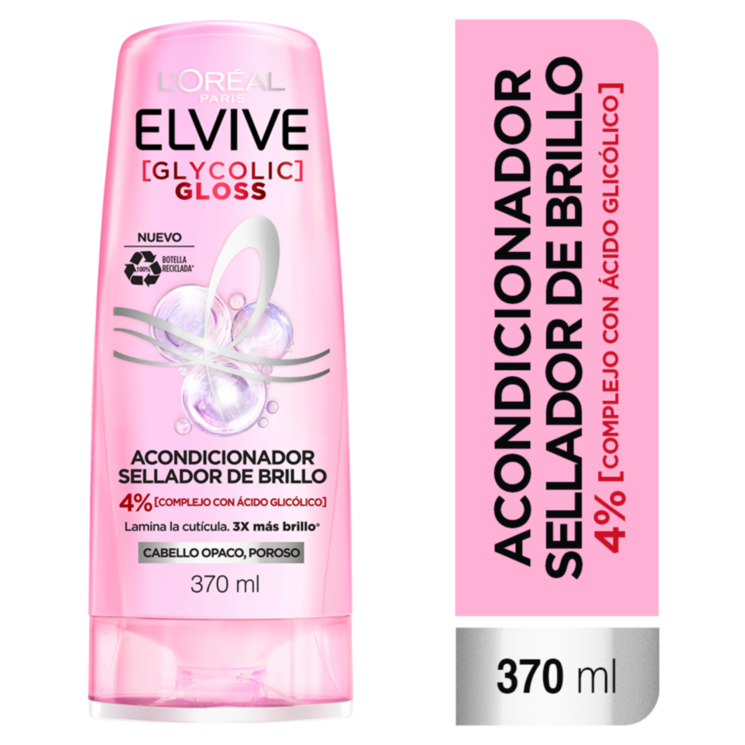 Acondicionador De Cabello Glycolic Gloss Para Cabello Opacos Poroso ELVIVE L’ORÉAL 370 Ml