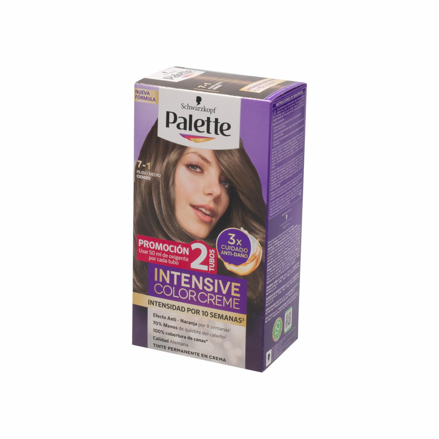 Tinte De Cabello Palette Doble Tubo Rub Med Ceniz 7-1 PALETTE Color Rub Med Ceniz 7-1