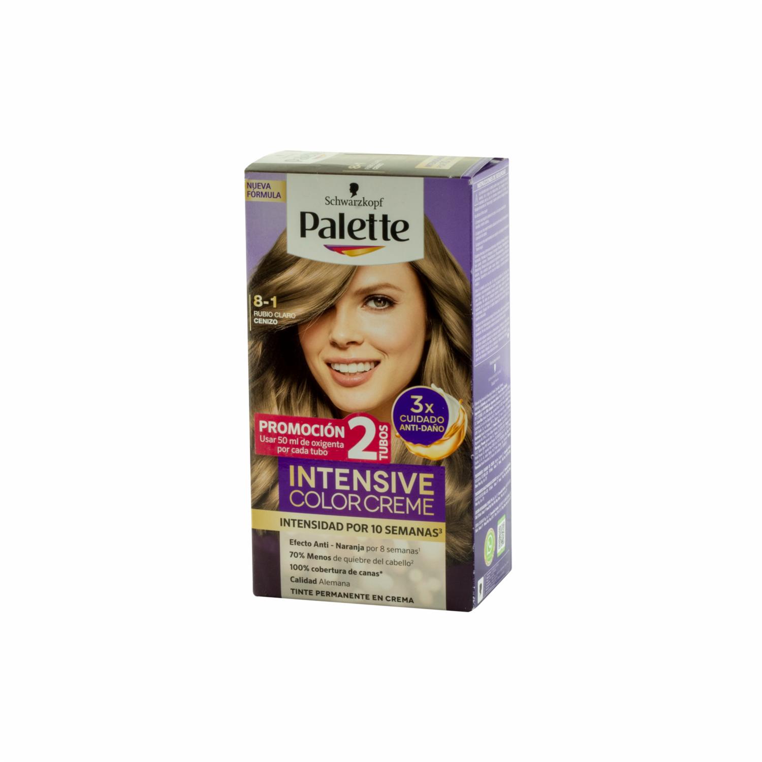 Tinte De Cabello Doble Tubo Cc 8-1 Rubio Claro Cen PALETTE 110 Ml