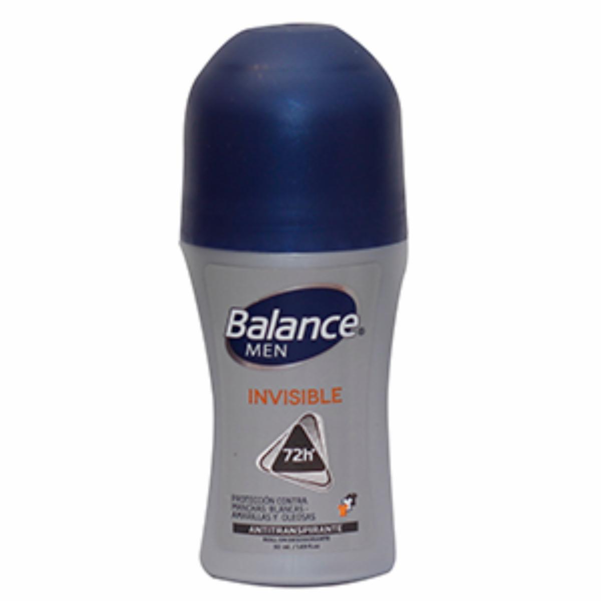Desodorante En Roll On Invisible Men BALANCE 50 ml