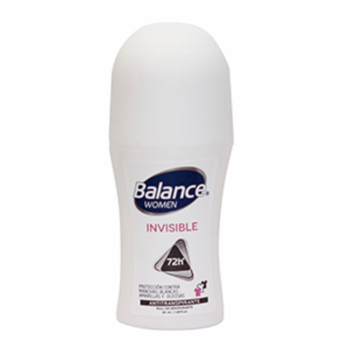 Desodorante En Roll On Para Dama Invisible BALANCE 50 Ml