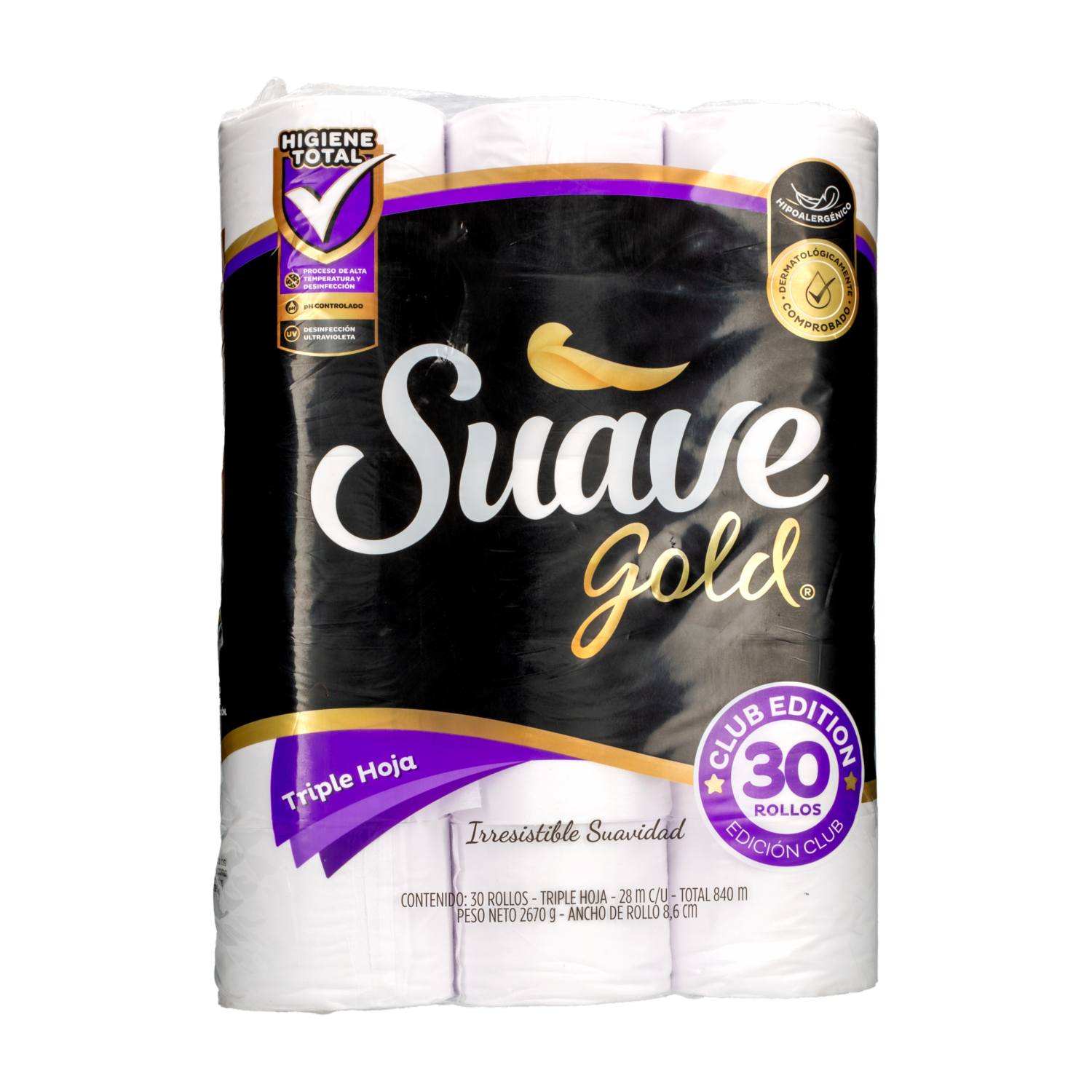 Papel Higiénico Irresistible Suavidad SUAVE GOLD 30 Rollos