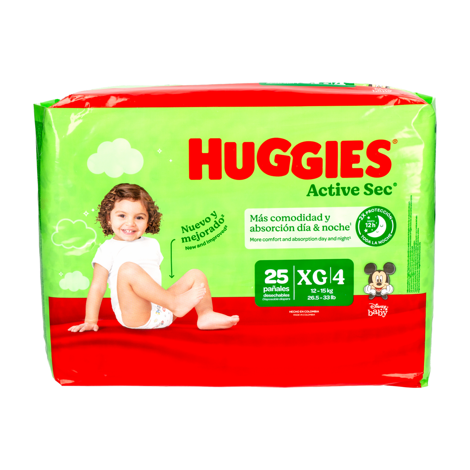 Pañales Desechables Active Sec XG Etapa 4 HUGGIES X 25 Uds