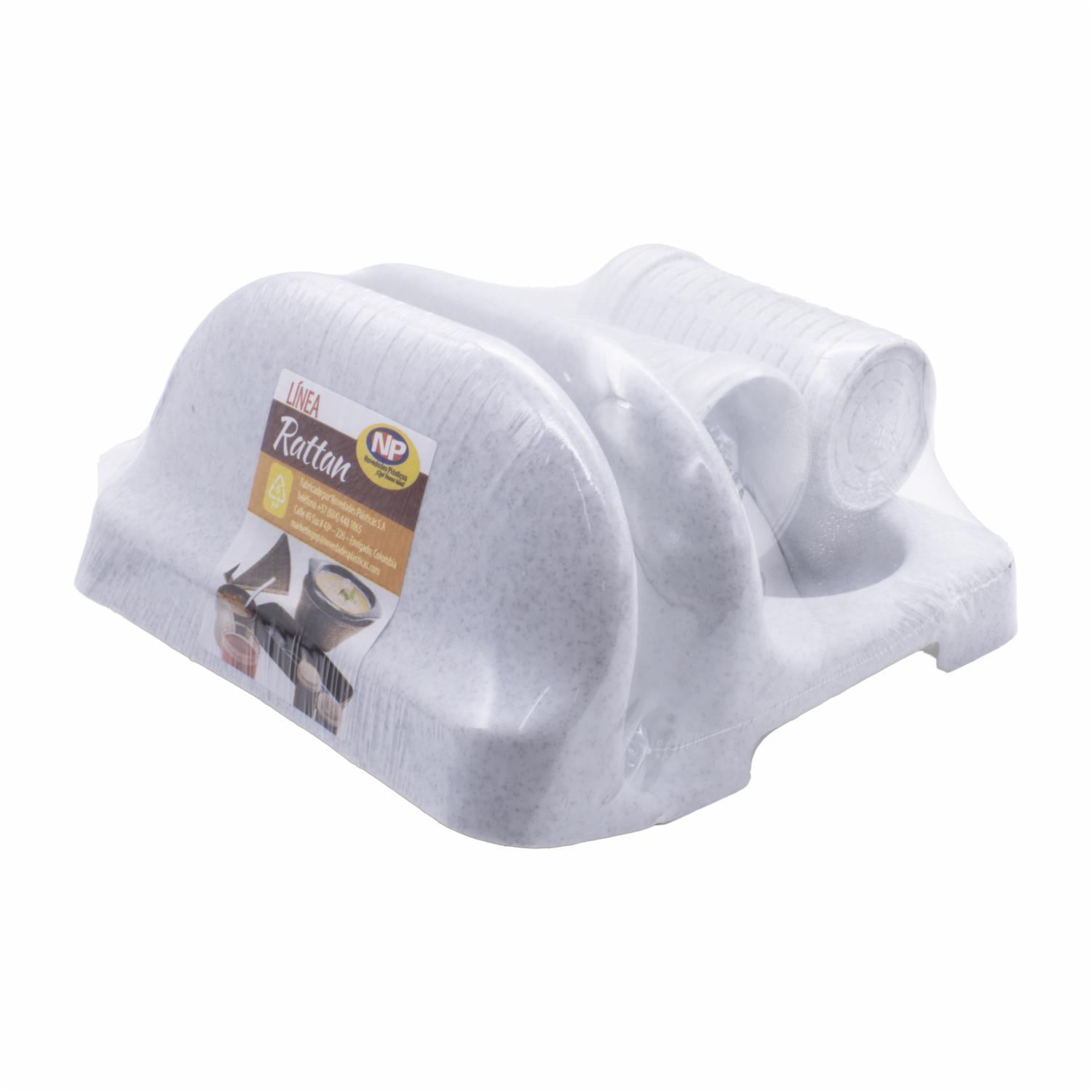 Set Trio Servilletero Salero Palillero Taupe NOVEDADES PLÁSTICAS Unidad