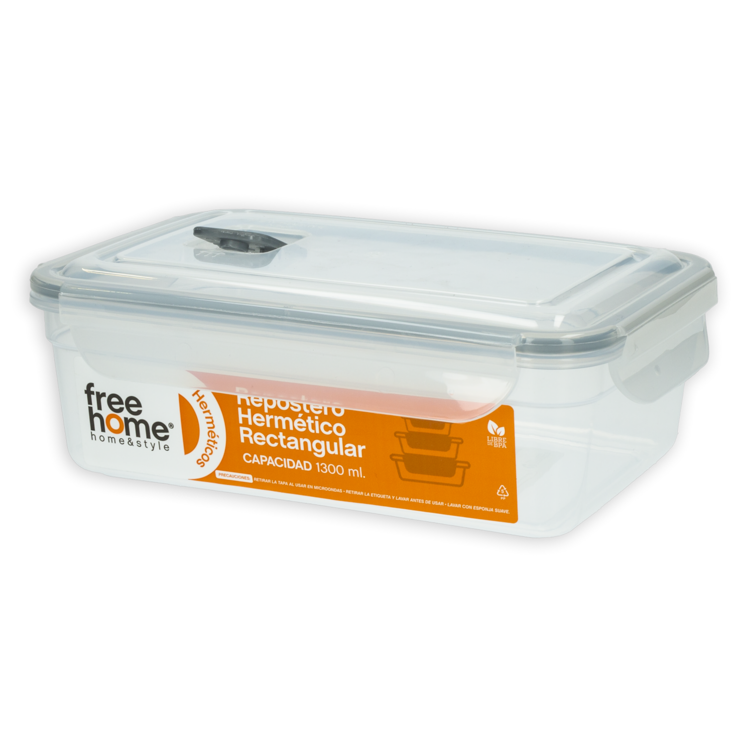 Repostero Hermético Rectangular FREE HOME 1300 Ml