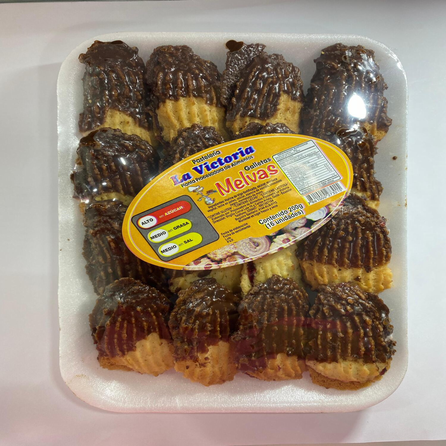 Galletas Melvas Con Chocolate Rellena De Mermelada De Mora LA VICTORIA 200 G