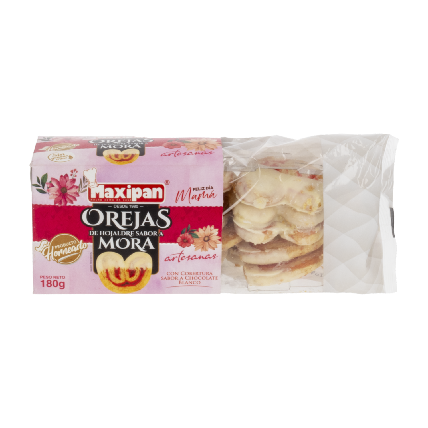 Orejitas De Hojaldre Sabor Mora MAXIPAN 180 G