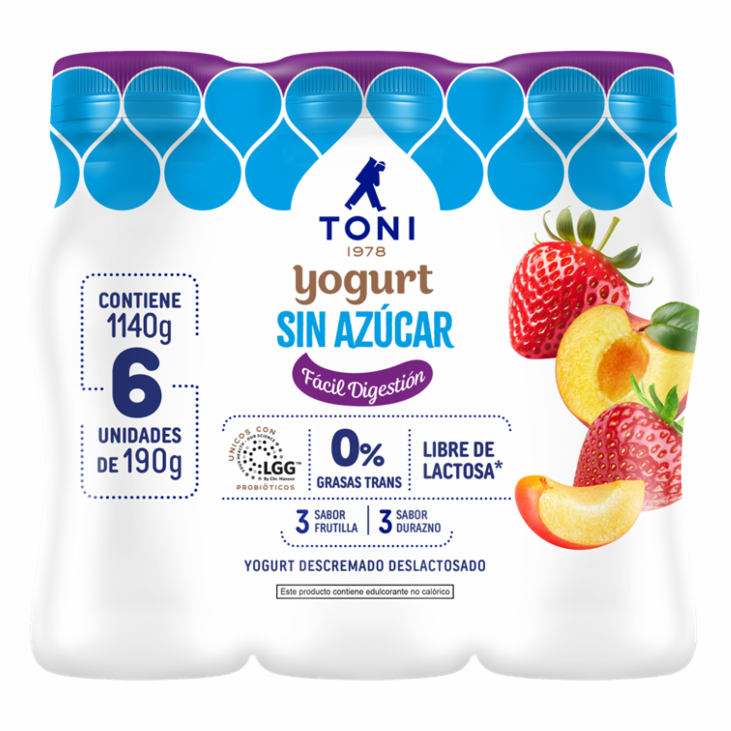 Yogurt Sin Azúcar Surtido Pack TONI 6 X 190 G