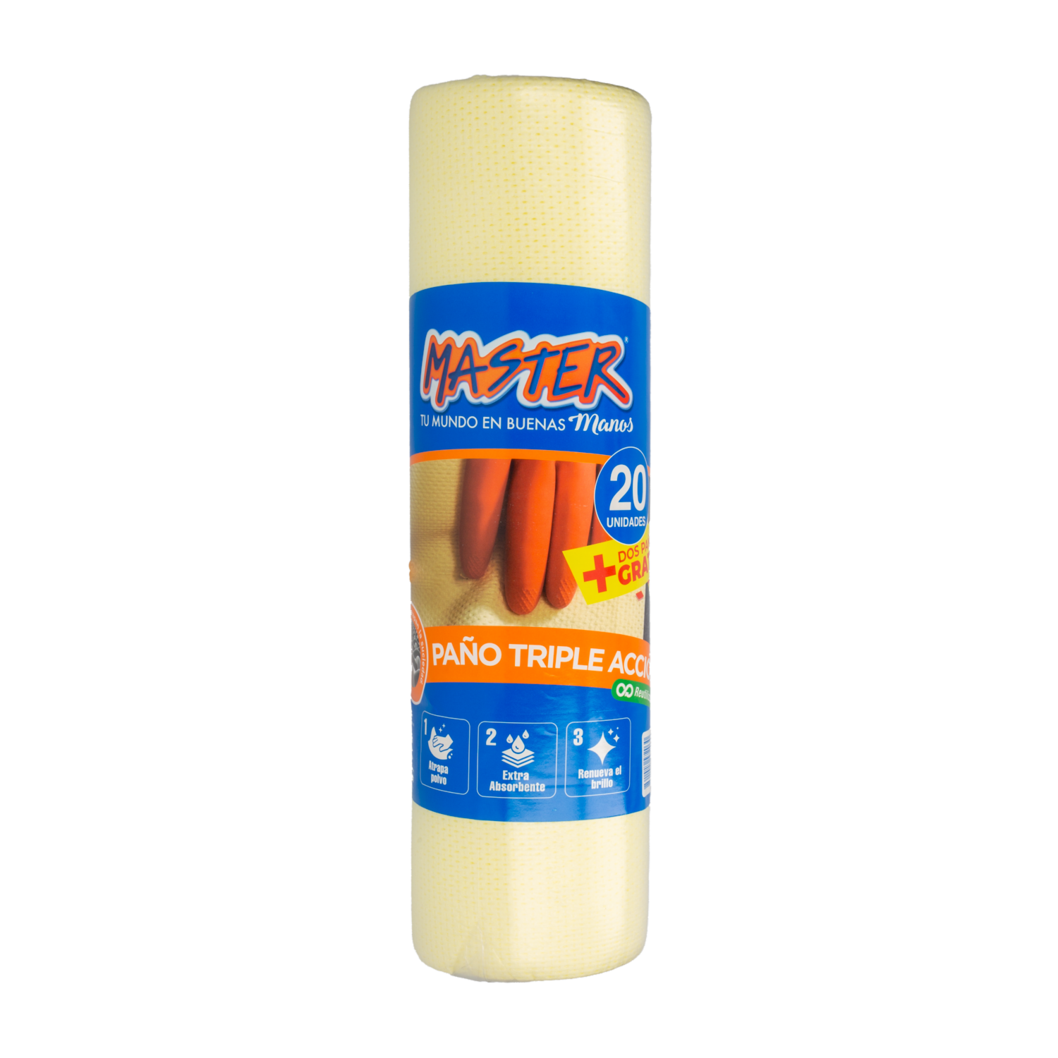 Paño En Rollo Triple Acción MASTER 22 Uds