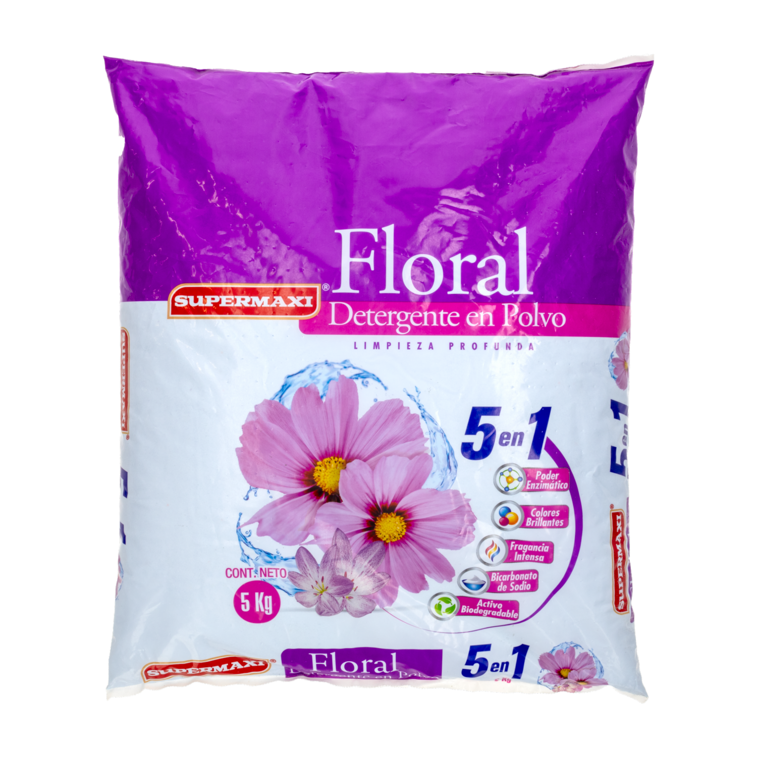 Detergente En Polvo 5 en 1 Floral SUPERMAXI 5000 G