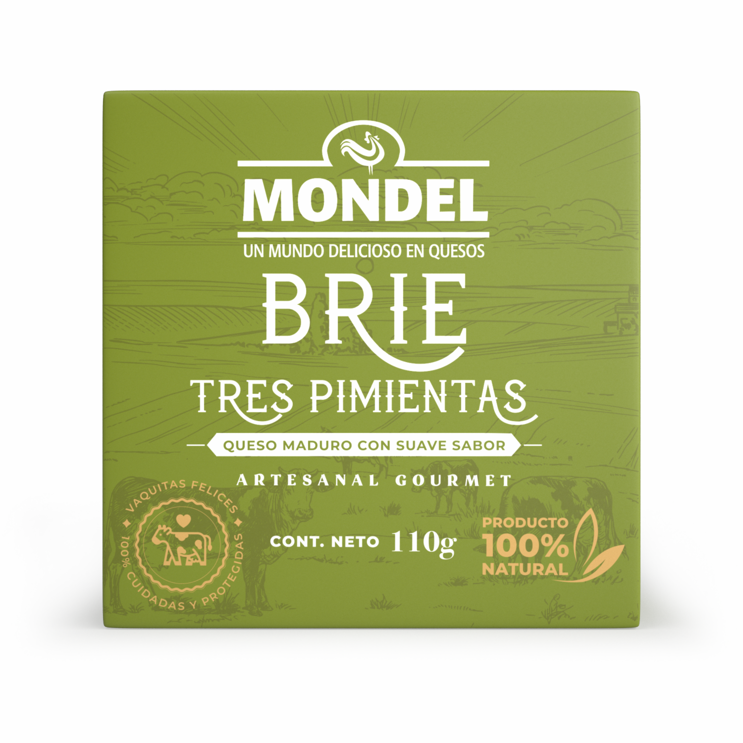 Queso Maduro Brie Tres Pimientas MONDEL 110 G