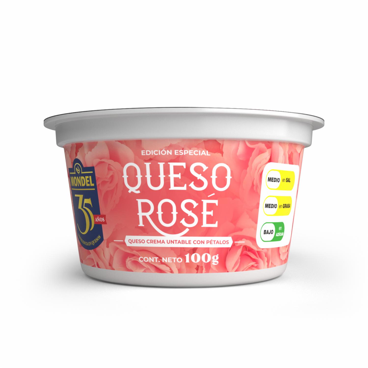 Queso Crema Rosé Untable Con Pétalos MONDEL 100 G