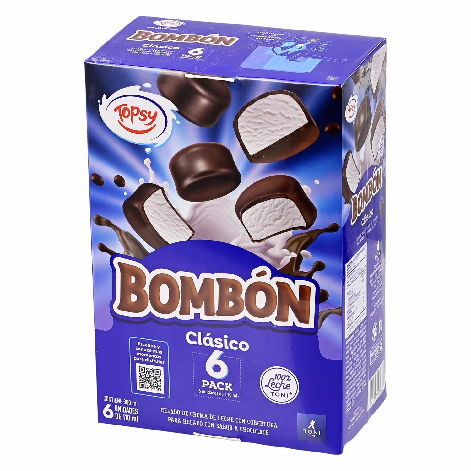 Helado Bombón TOPSY 6 X 95 Ml