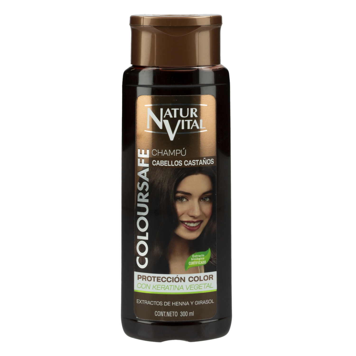 Shampoo De Cabello Castaños Protección De Color NATUR VITAL 300 Ml