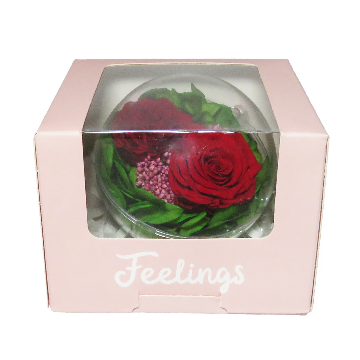 Llavero Con Rosas Preservadas Naturales Rojas ROSE AMOR Unidad