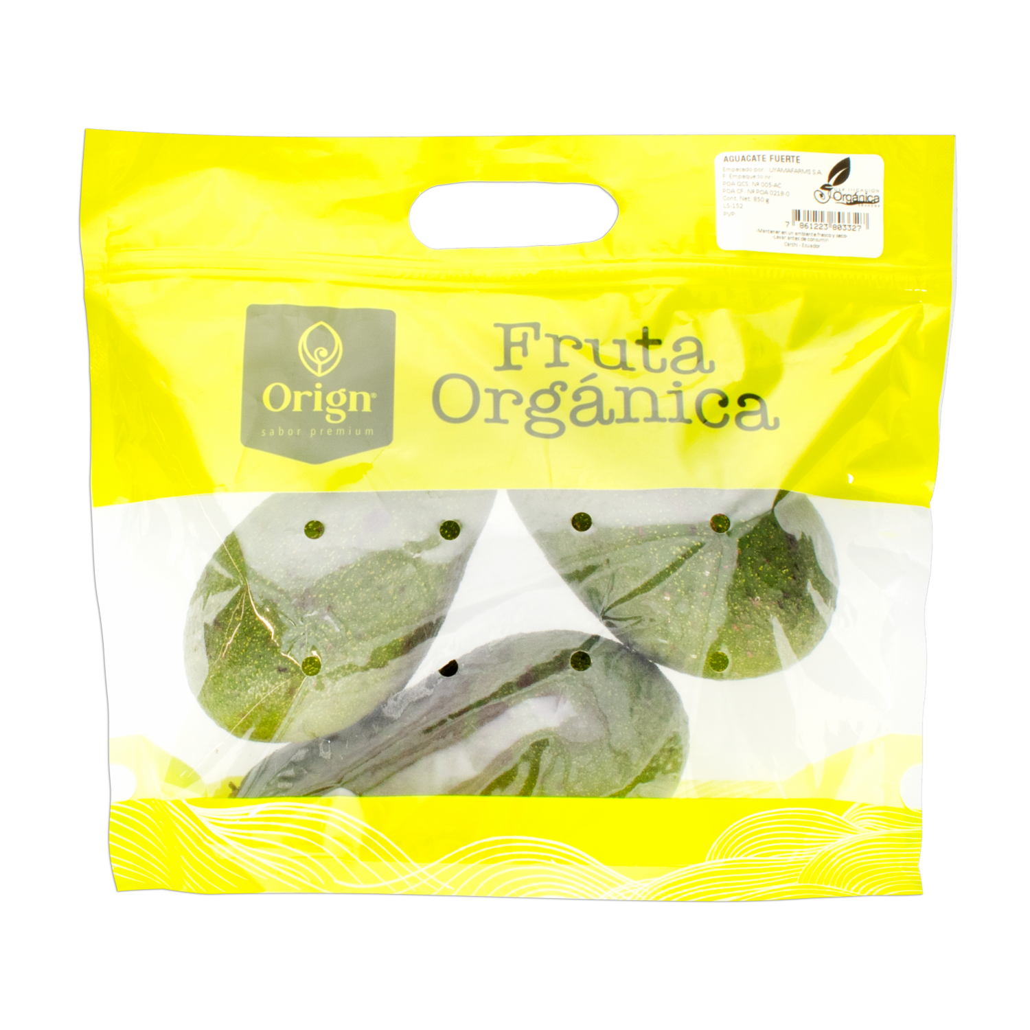 Aguacate Fuerte Orgánico ORIGN 850 G