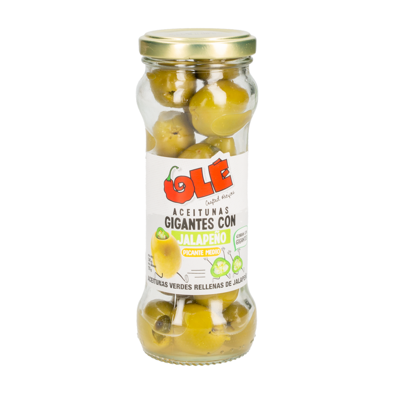 Aceitunas Verdes Con Jalapeño OLÉ 240 G