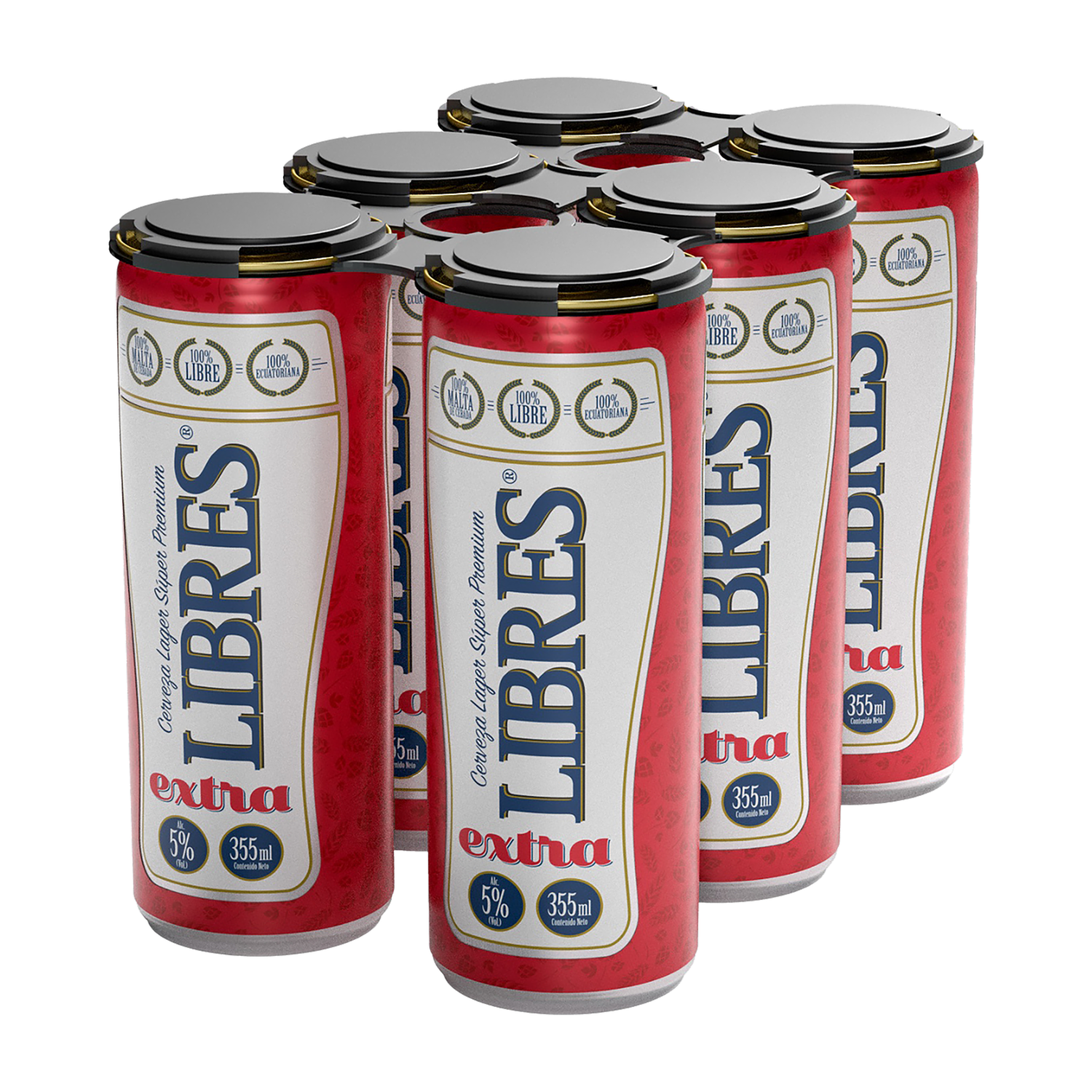 Cerveza Lager Súper Premium 5% Vol. Alc. LIBRES 6X355 Ml
