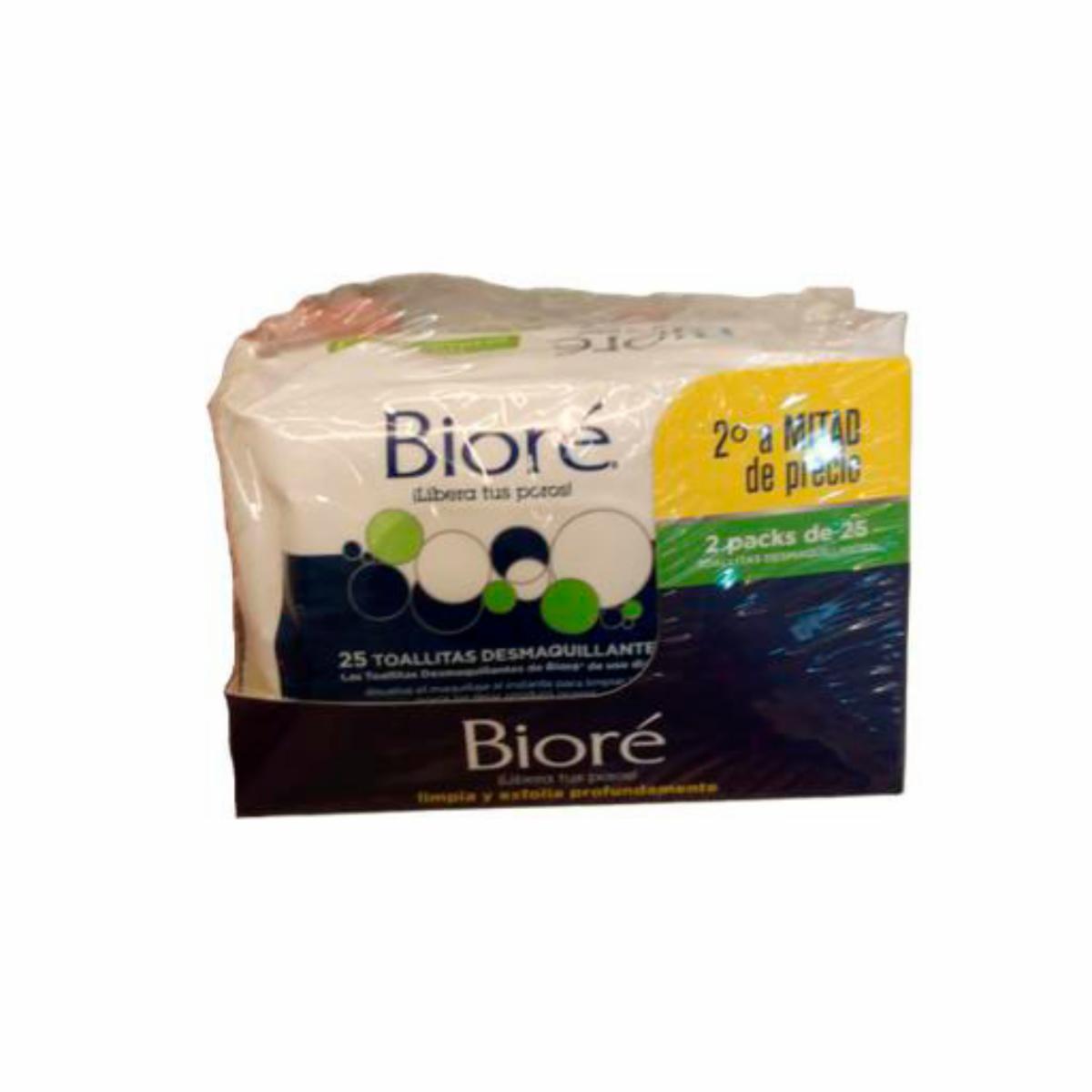 Set Facial Toallitas Desmaquillantes X2. BIORÉ Paquete