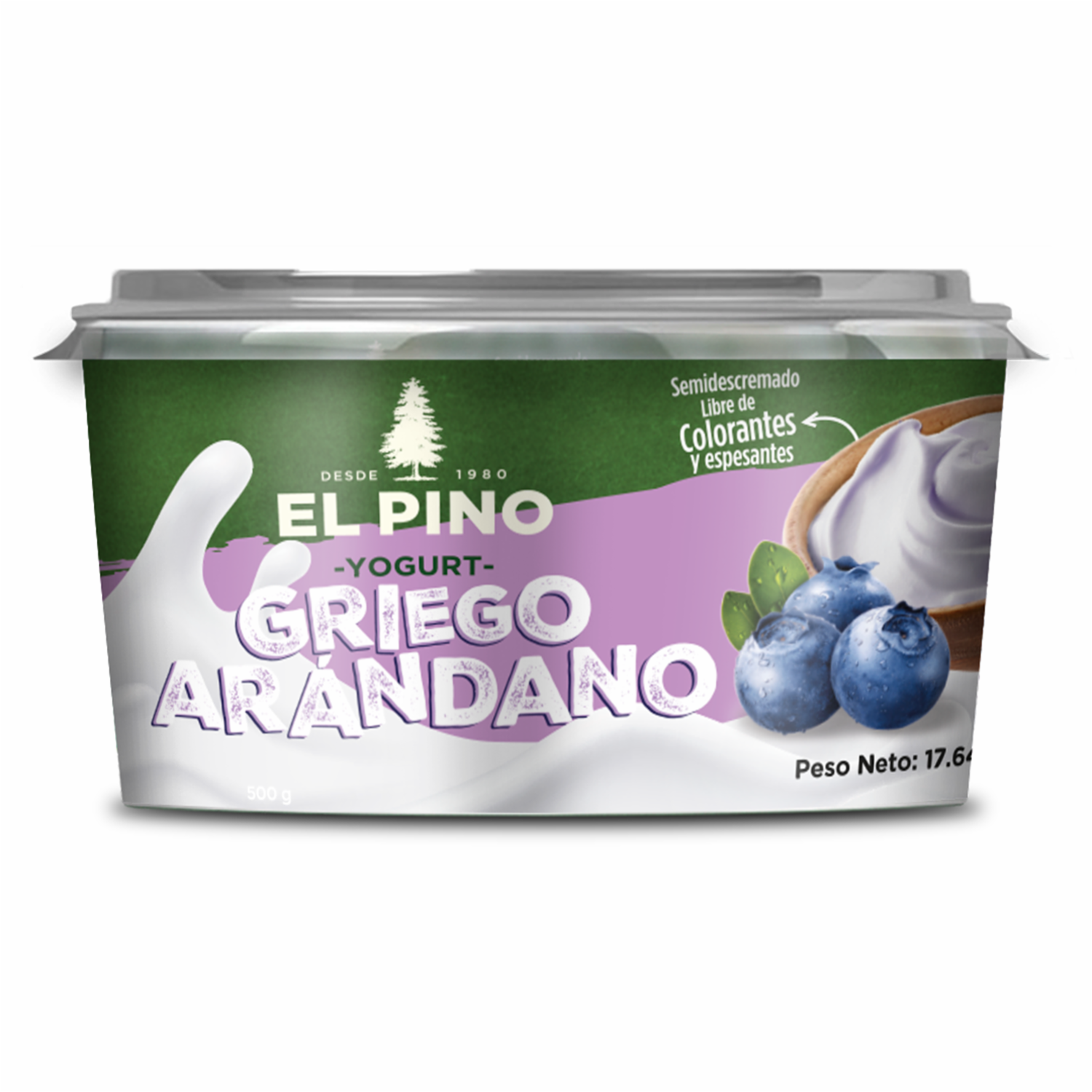 Yogurt Griego Semidescremado De Arándanos EL PINO 500 G