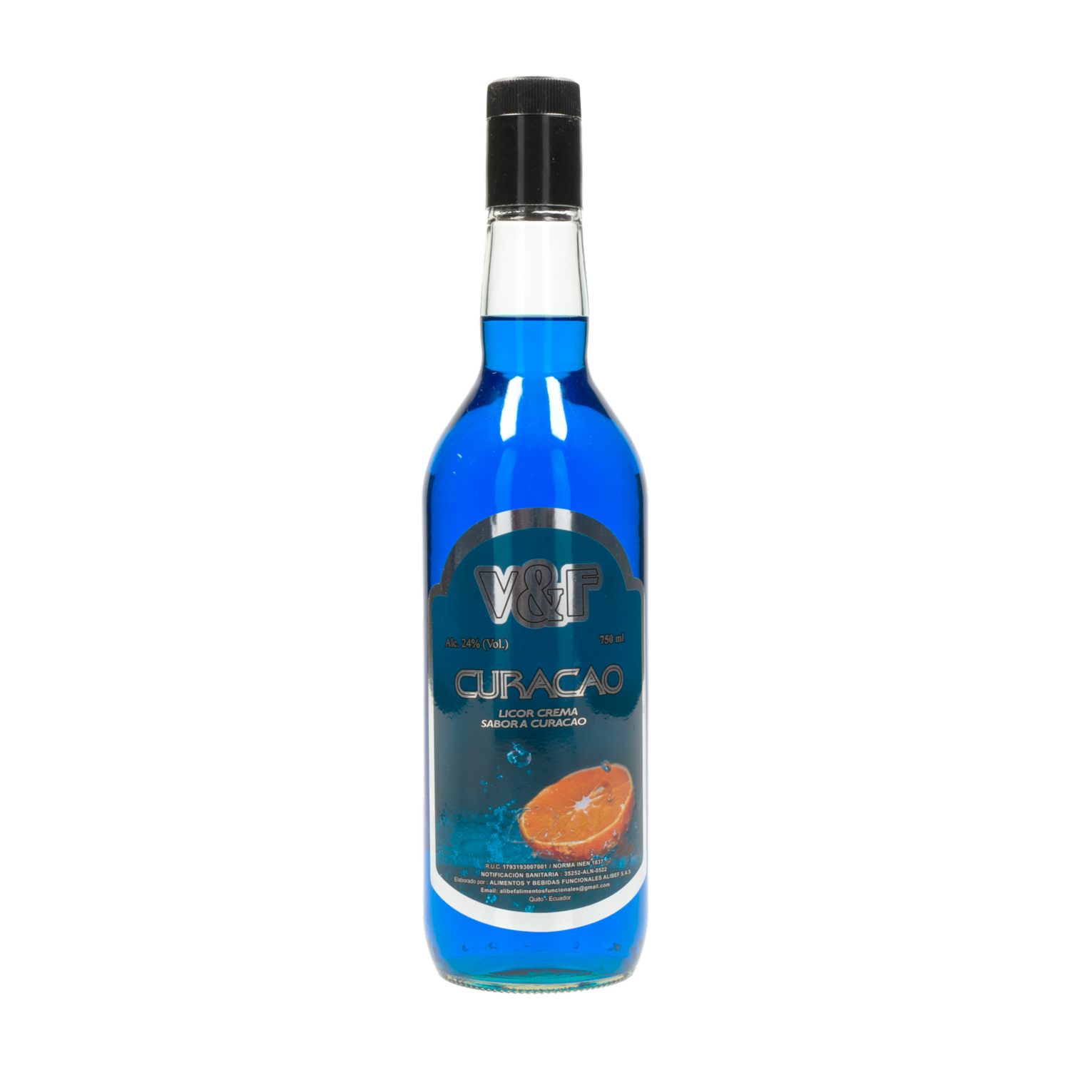 Crema De Licor Curacao V&F Botella