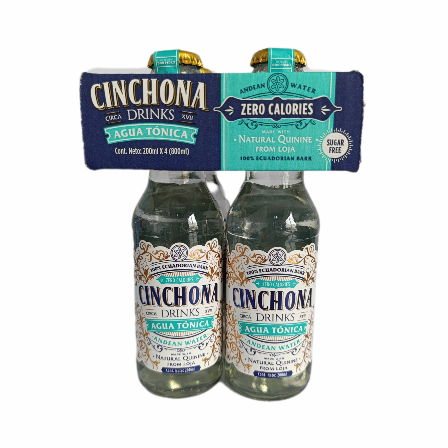 Agua Tónica Natural Quinine From Loja Zero Calories CINCHONA 4 X 200 Ml