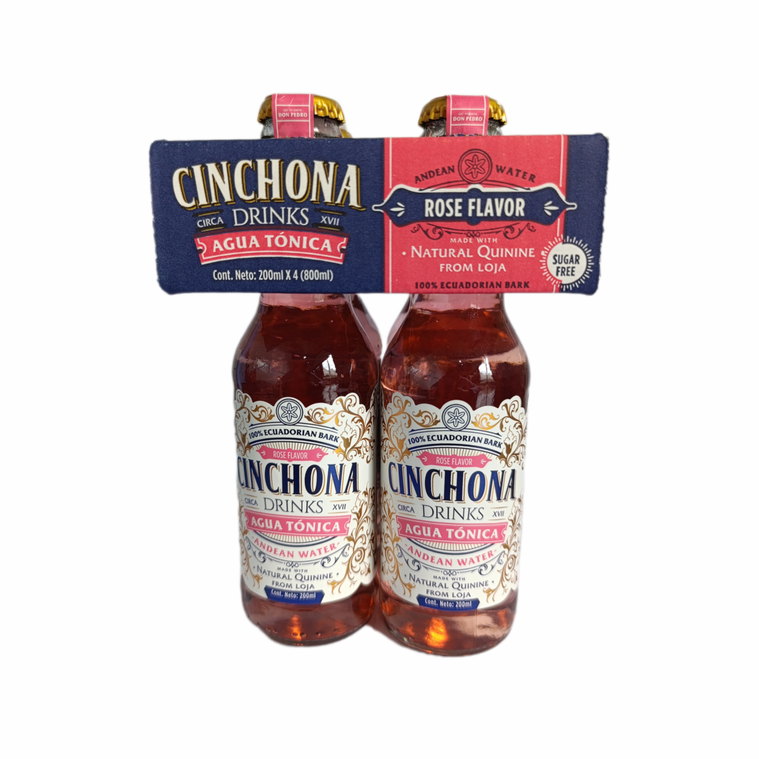 Agua Tónica Natural Quinine From Loja Sabor A Rosas CINCHONA 4 X 200 Ml