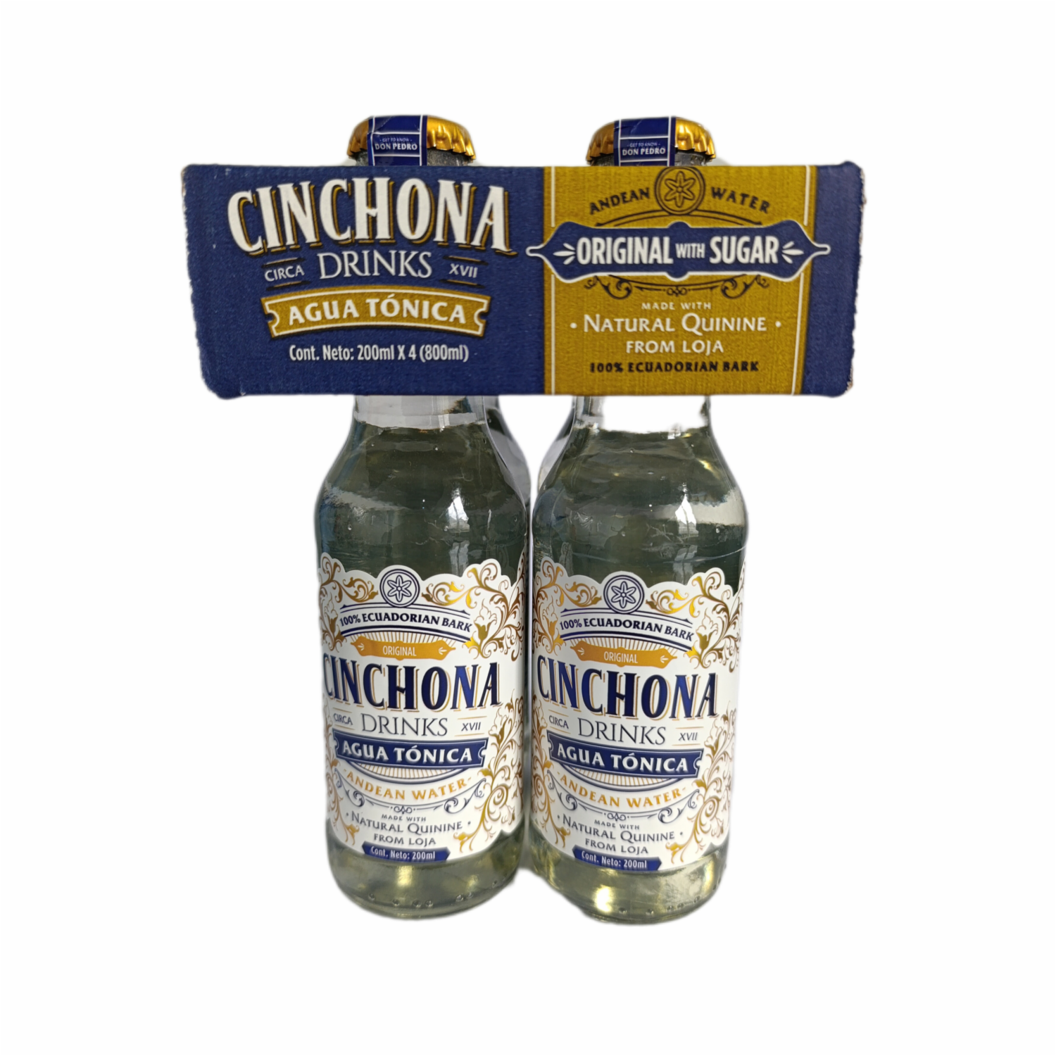 Agua Tónica Natural Quinine From Loja Original With Sugar CINCHONA 4 X 200 Ml