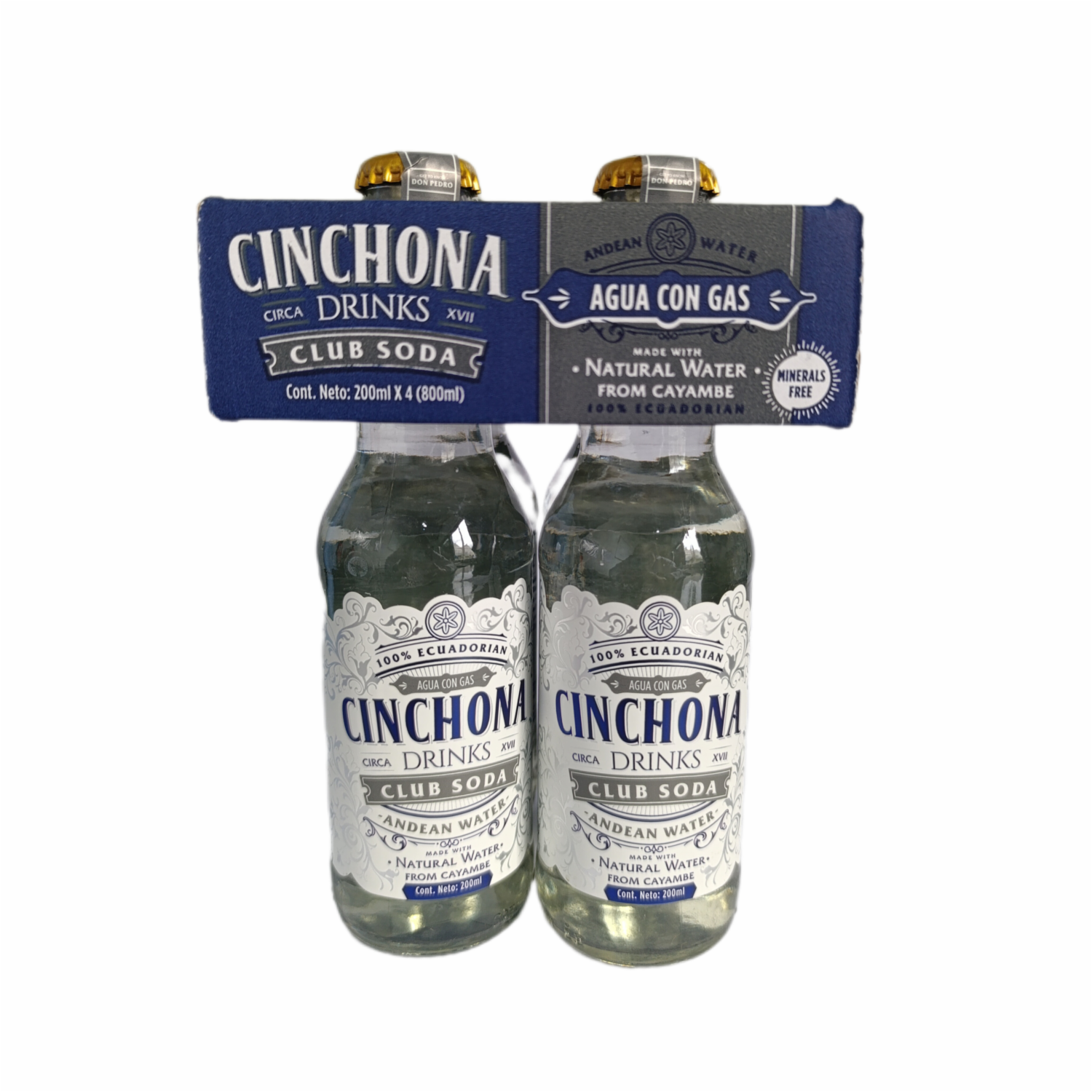 Agua Con Gas Natural From Cayambe Club Soda CINCHONA 4 X 200 Ml