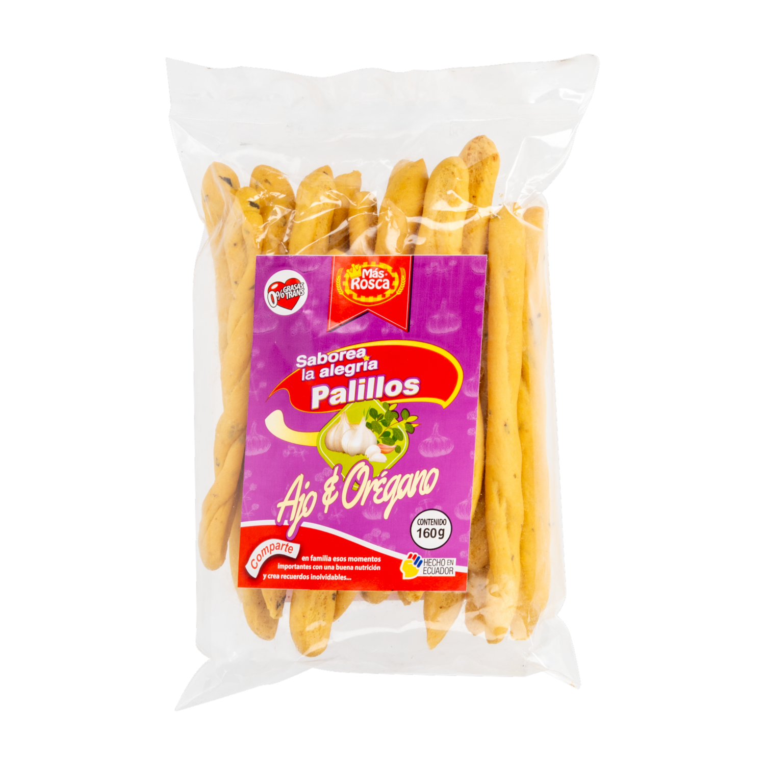 Palillos Ajo Y Orégano MÁS ROSCA 160 G