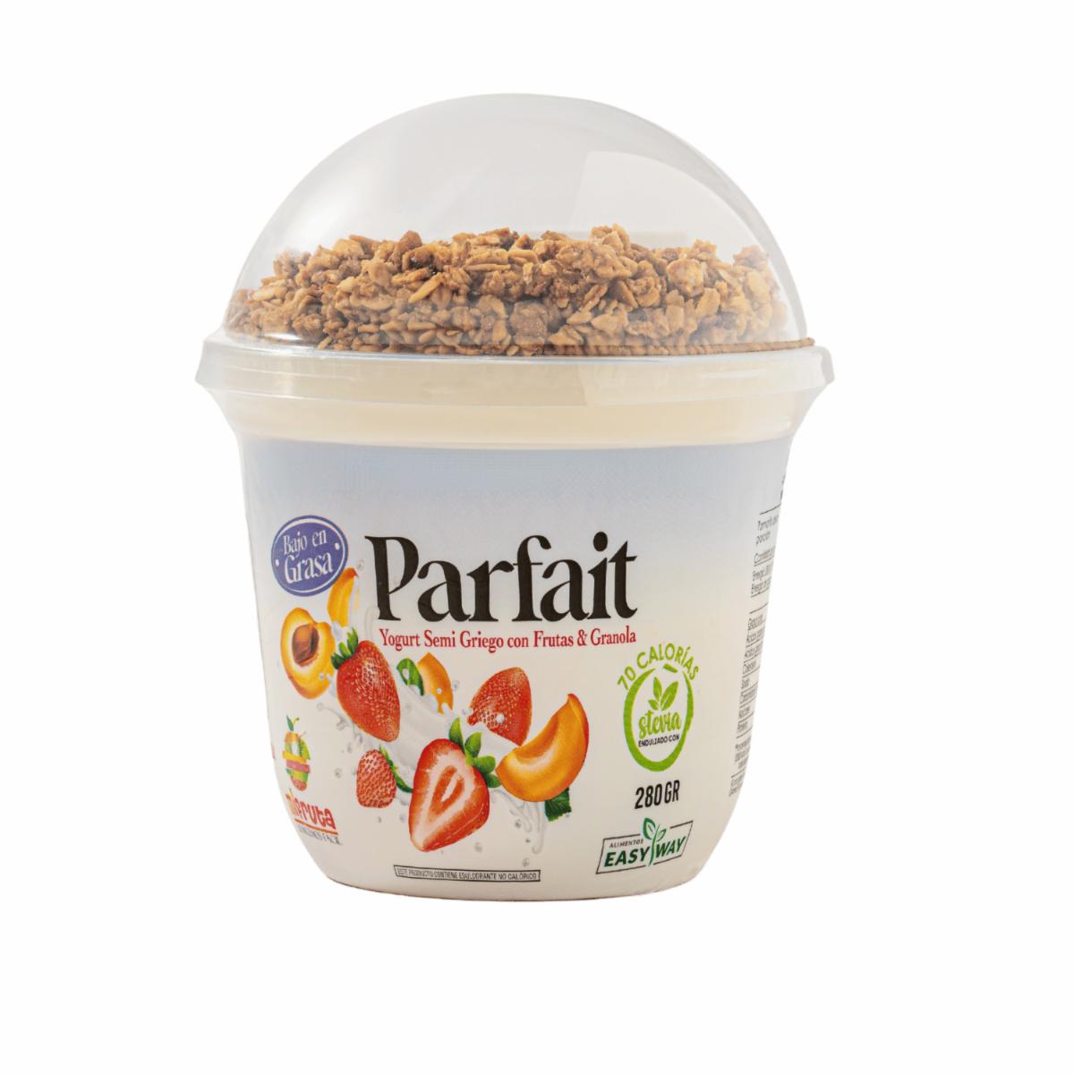 Yogurt Semi Griego Artesanal Con Durazno, Frutilla Y Granola PARFAIT MI FRUTA 280 G
