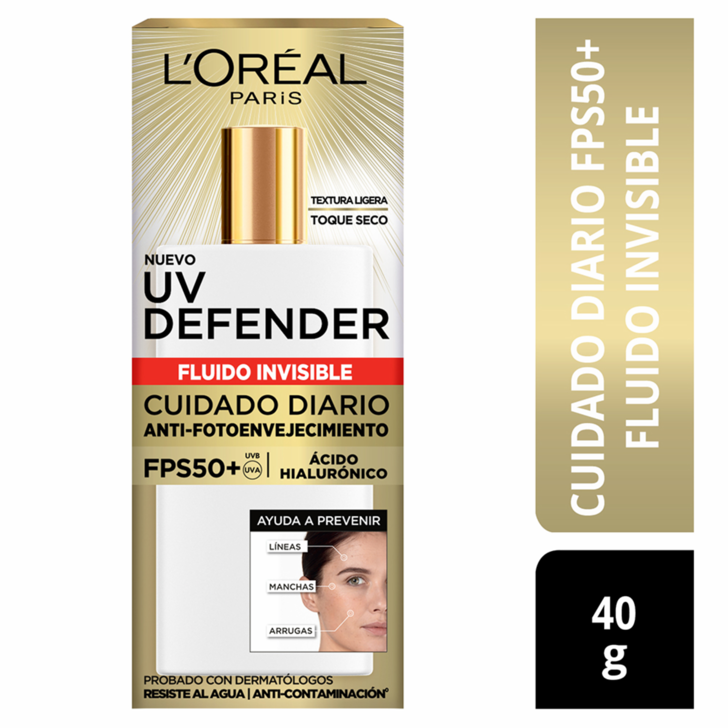 Protector Solar Facial Uv Defender Fps 50+ Fluido Invisible L’ORÉAL 40 G