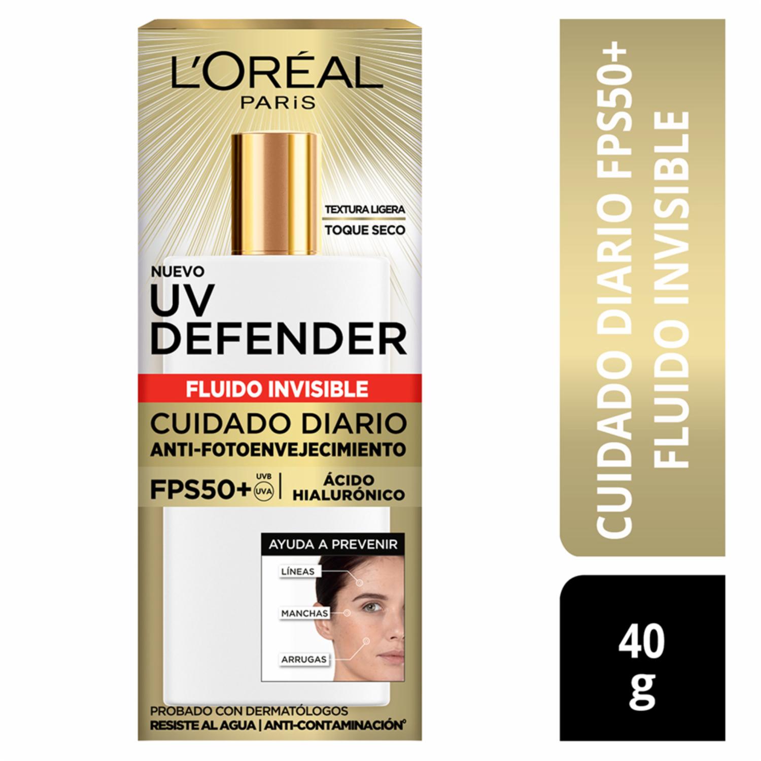 Protector Solar Invisible Protector Solar Facial Uv Defender Fps 50+ Fluido Invisible L´ORÉAL 40 ...