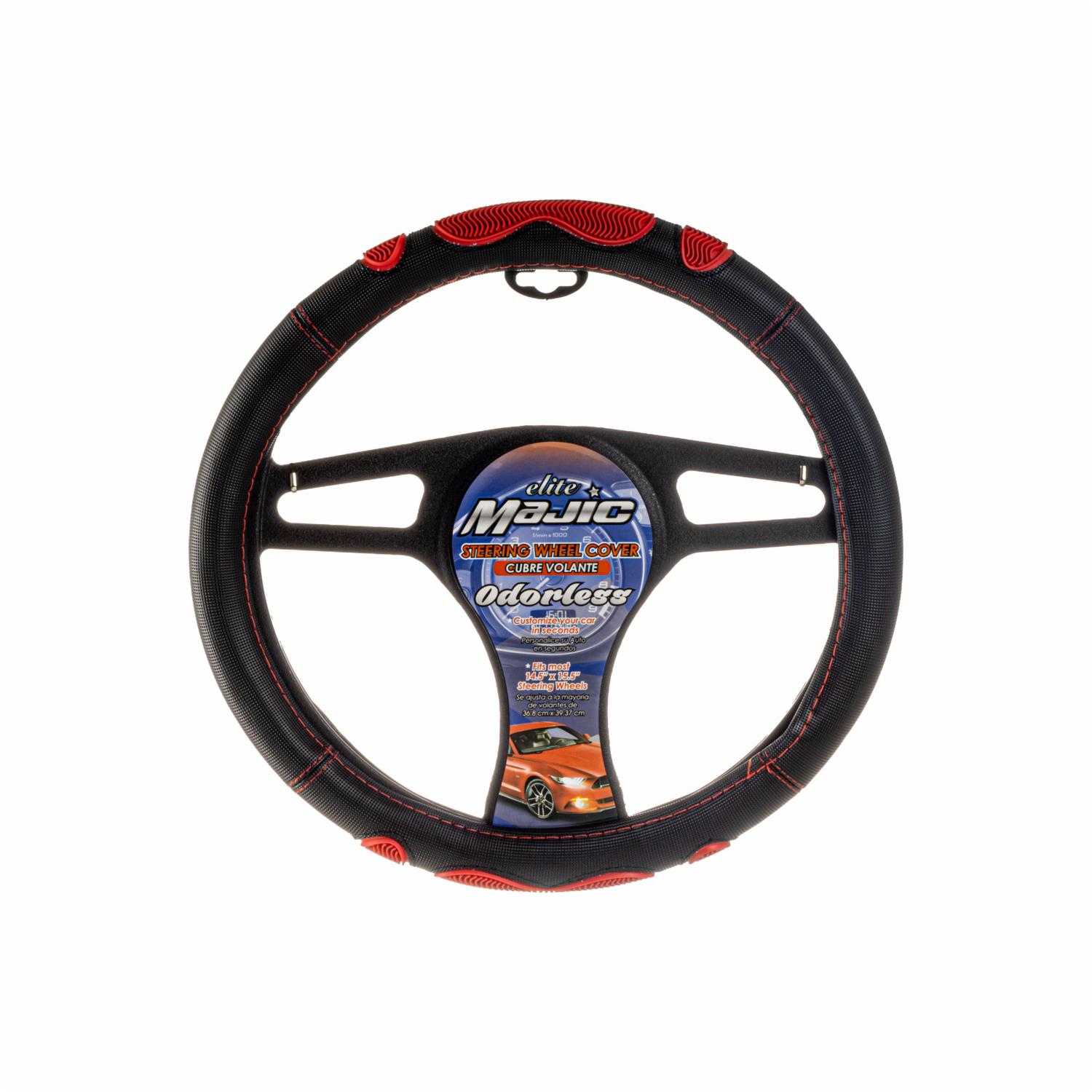 Cubre De Volante Negro- Rojo MAJIC Unidad