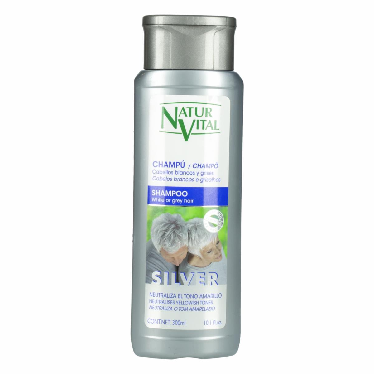 Shampoo De Cabello Silver Cabellos Blancos NATUR VITAL 300 Ml