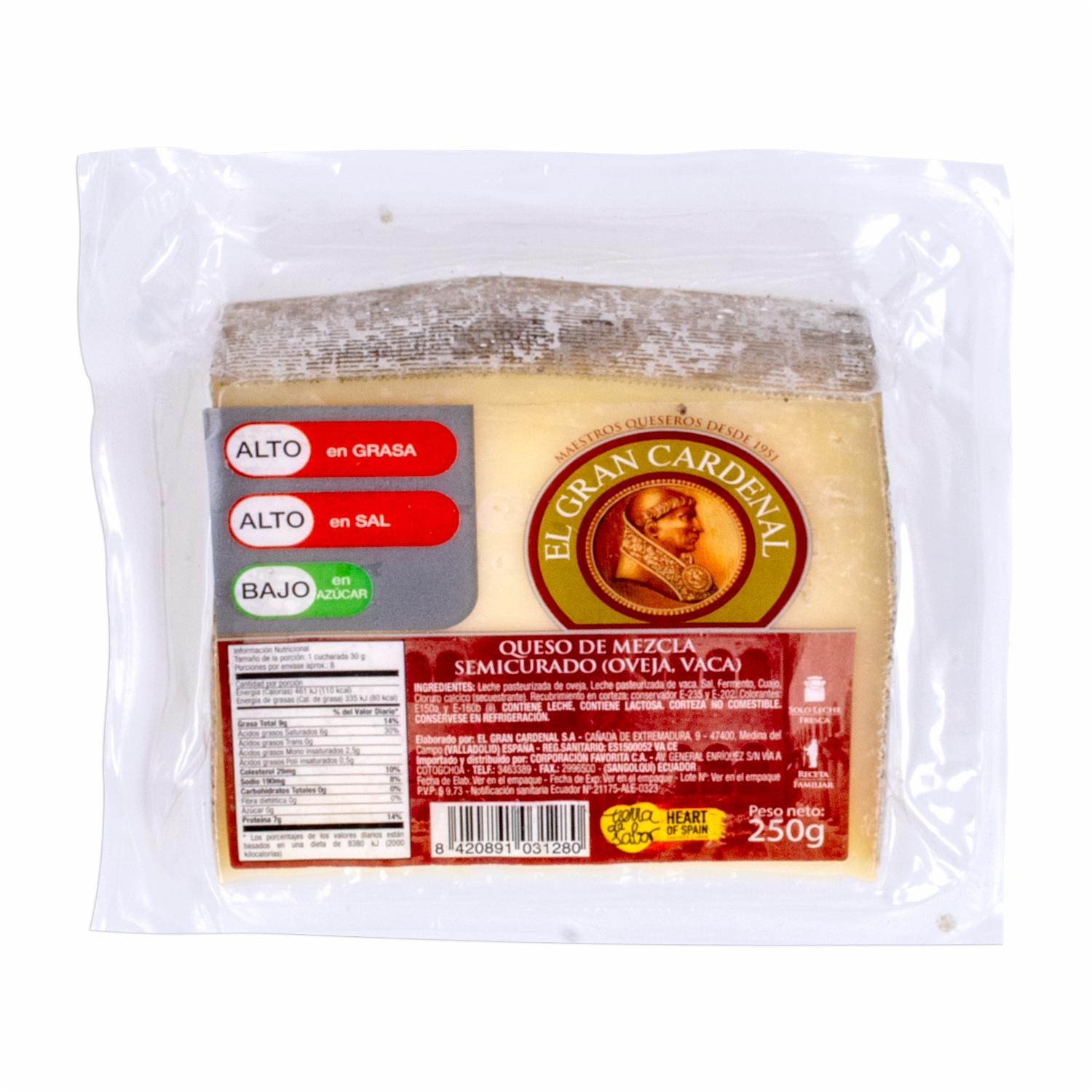 Queso De Oveja Y Vaca Semicurado EL GRAN CARDENAL 250 G