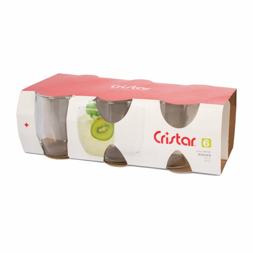Vaso Opera Rocks Set De Vasos Opera Rocks 6x310 Ml CRISTAR 0791CL6 - Supermaxi