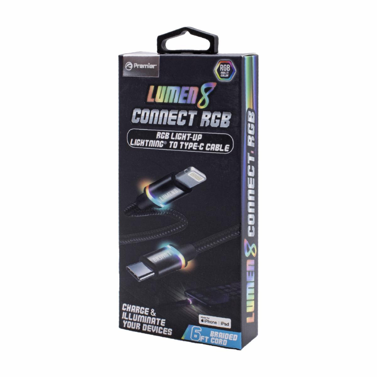 Cable Lightning Trenzado Rg A Tipo C PREMIER 6 Pies