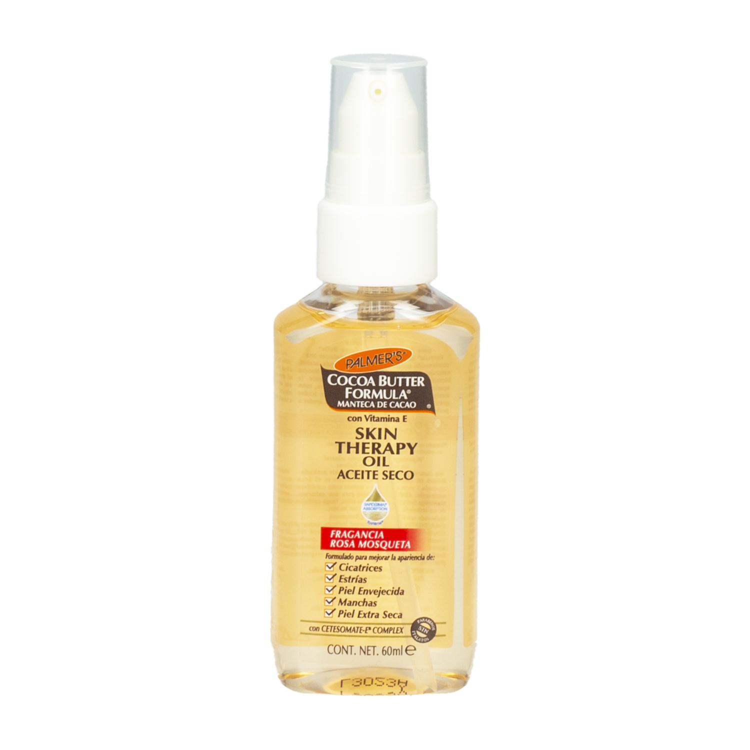 Aceite Corporal Skin Teraphy Oil Con Manteca De Cacao Y Vitamina E Fragancia Rosa Mosqueta PALMER’S 60 ML