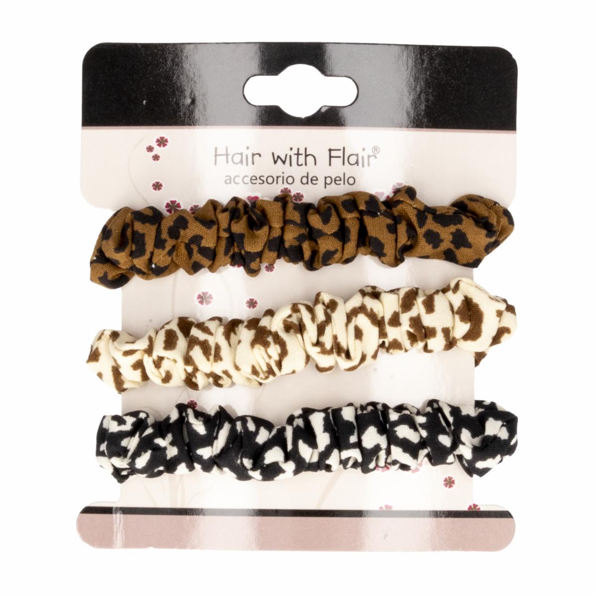 Vinchas De Cabello Tipo Chunchis Animal Print HAIR WITH FLAIR X3 Uds