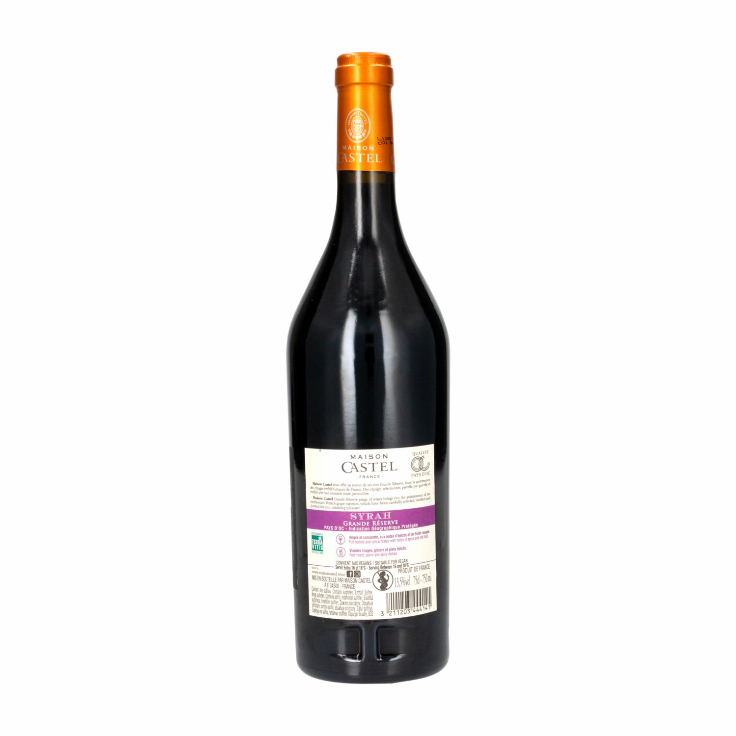 Vino Tinto Syrah Grand Reserve Maison Castel 750 Ml