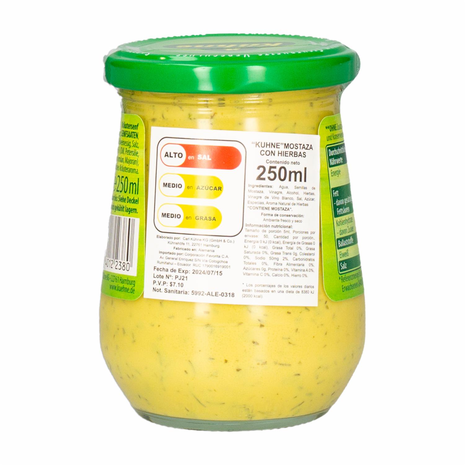Mostaza Con Hierbas KÜHNE 250 Ml